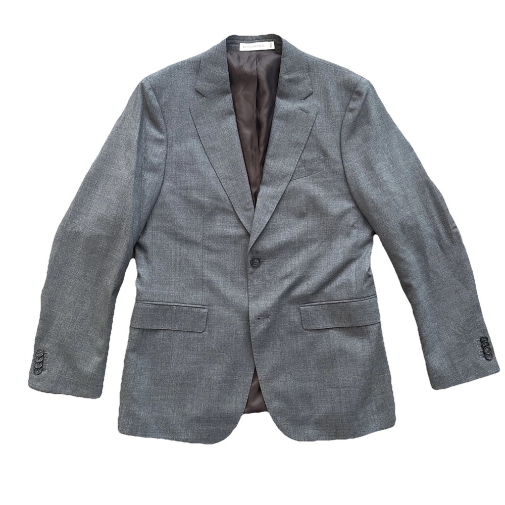 Banana Republic Blazer Men 40R Gray VBC Italian Wool Unstructured Tailored Slim‎